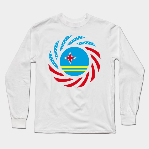 Aruban American Multinational Patriot Flag Series Long Sleeve T-Shirt by Village Values